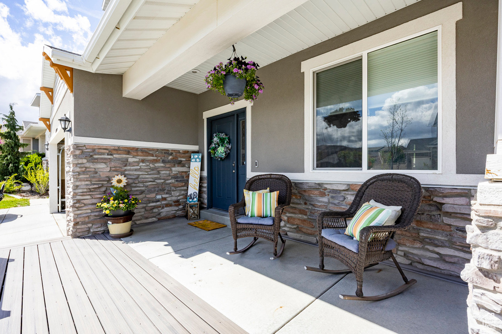 View of wooden deck