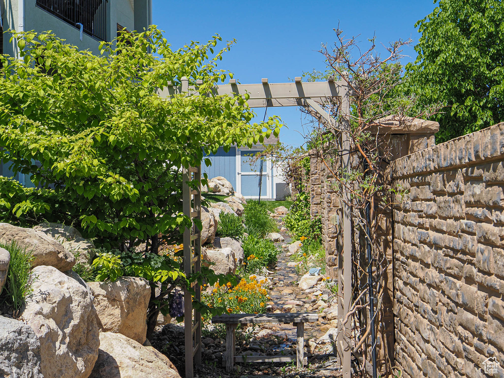 View of home\\\'s exterior with fence