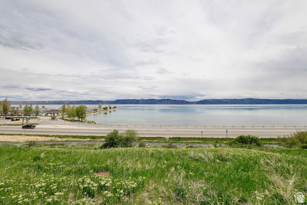 Water view featuring a mountain backdrop