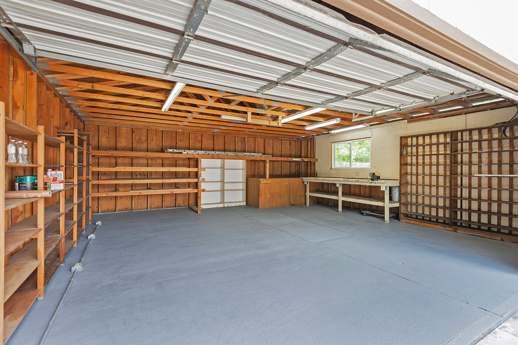 View of garage