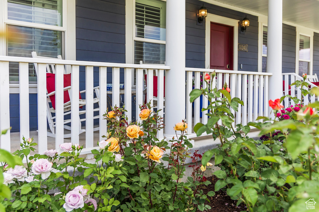 Entrance to property with covered porch