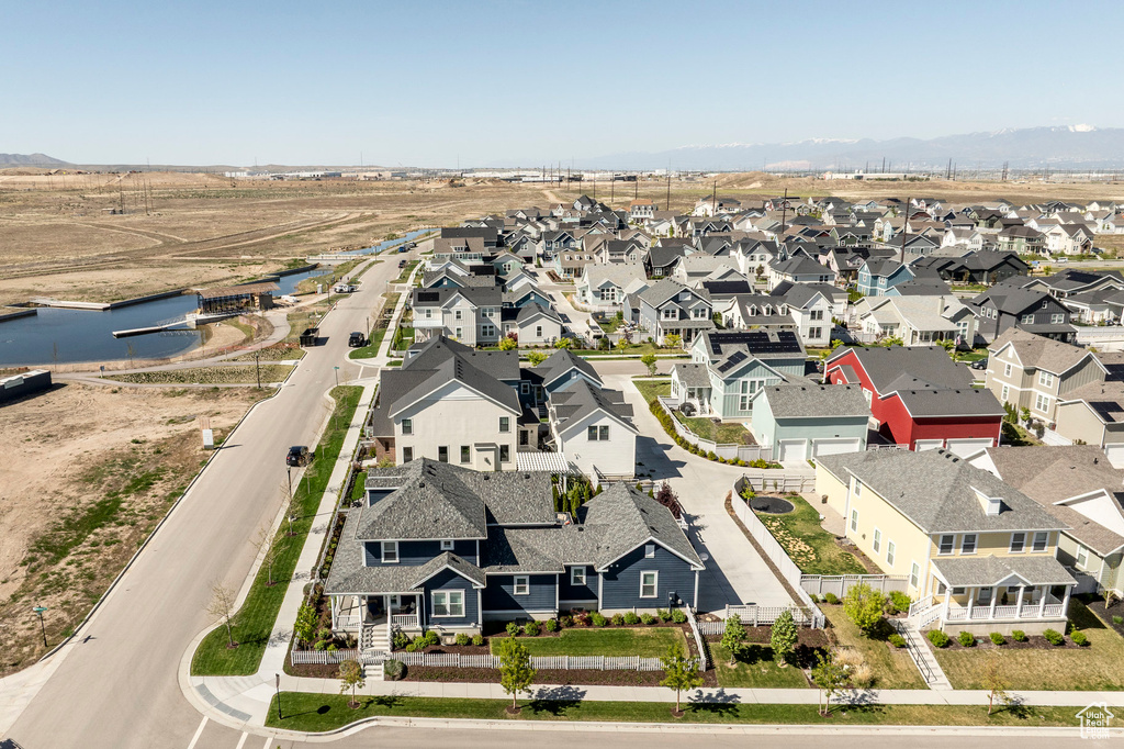 Aerial view of residential area