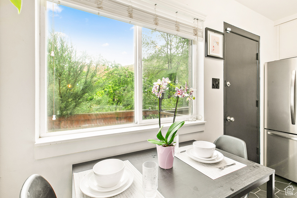 Dining room featuring an office area