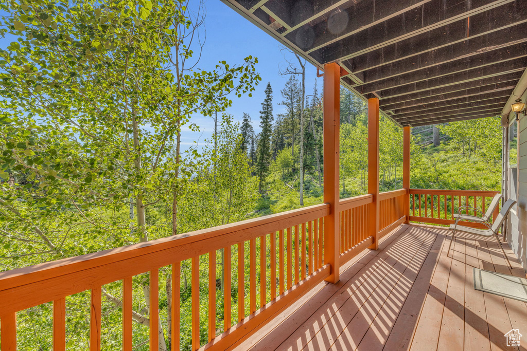 View of wooden deck