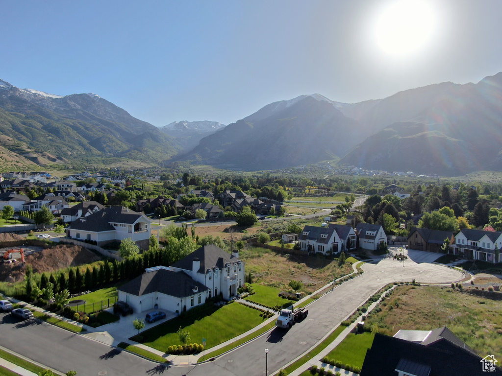 Mountain view featuring nearby suburban area