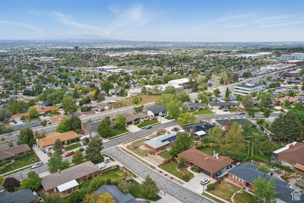 Aerial view of residential area