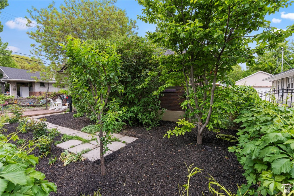 View of yard with fence