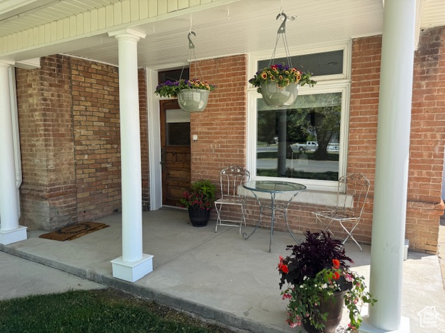 View of patio / terrace with a porch