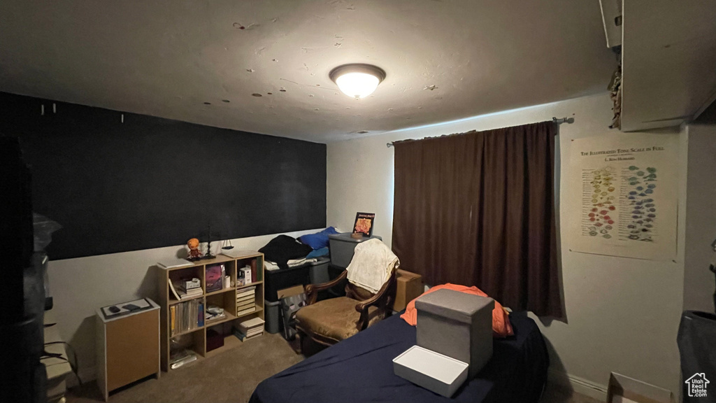 Bedroom with carpet floors