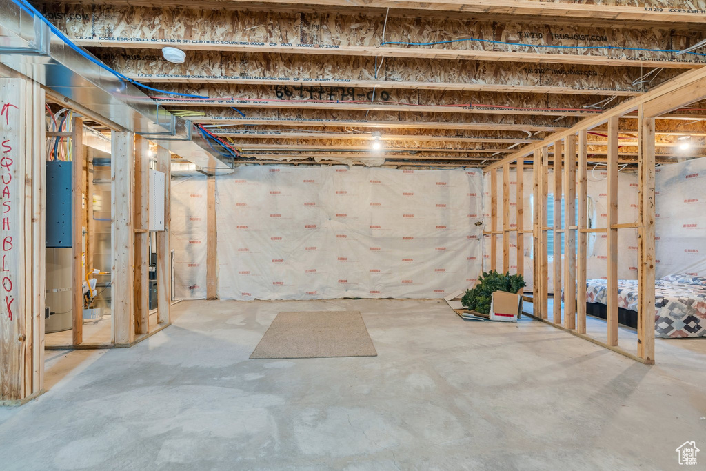 View of unfinished basement