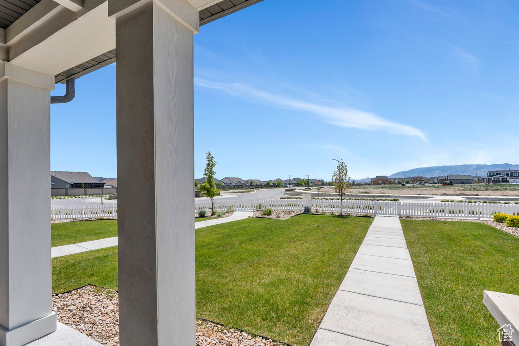 View of yard featuring a mountain view