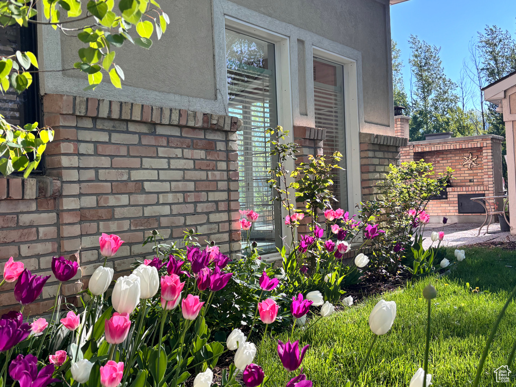 Exterior view of stucco siding