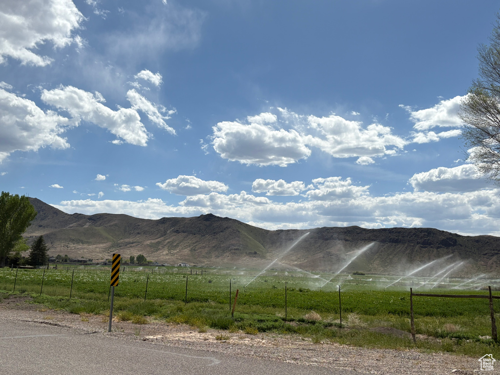 Mountain view with rural landscape