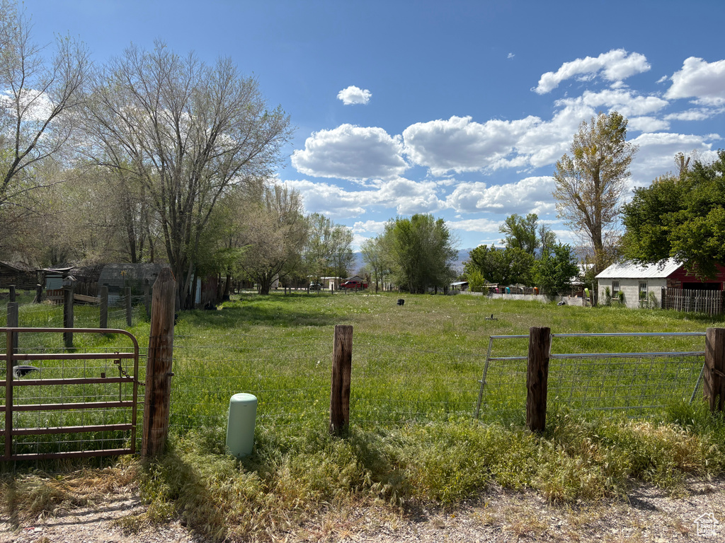 View of yard with fence