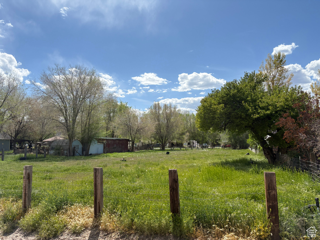 View of yard with fence