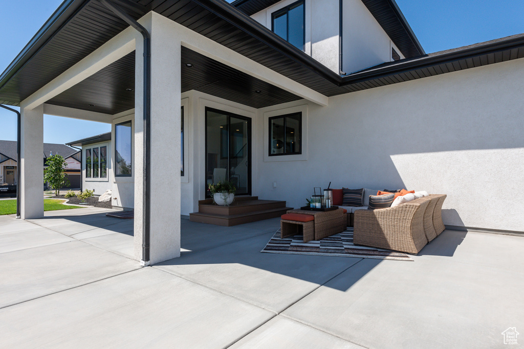 View of patio / terrace featuring an outdoor hangout area