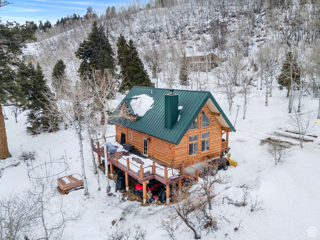 View of snowy aerial view