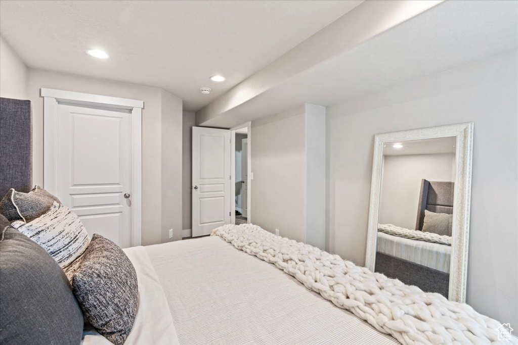 Bedroom featuring a closet and recessed lighting