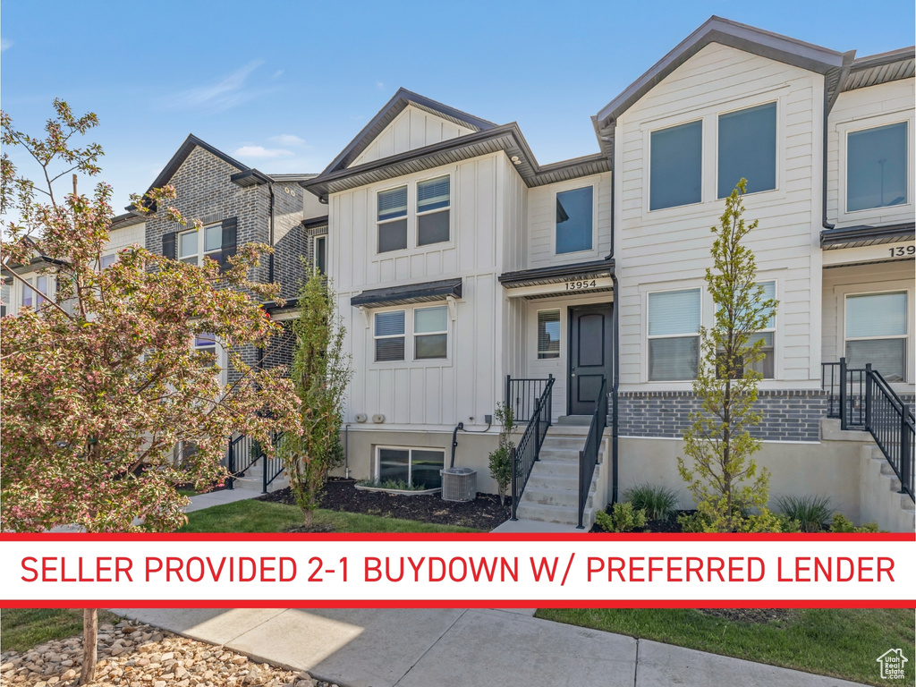 Multi unit property featuring board and batten siding