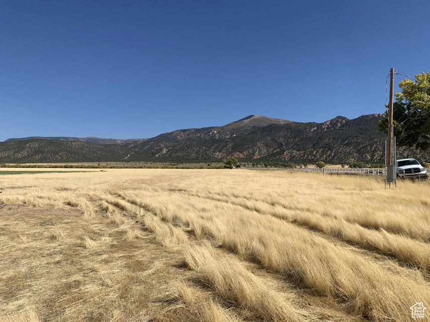 View of mountain background with rural landscape