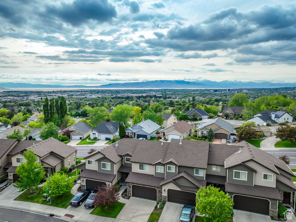 Aerial perspective of suburban area