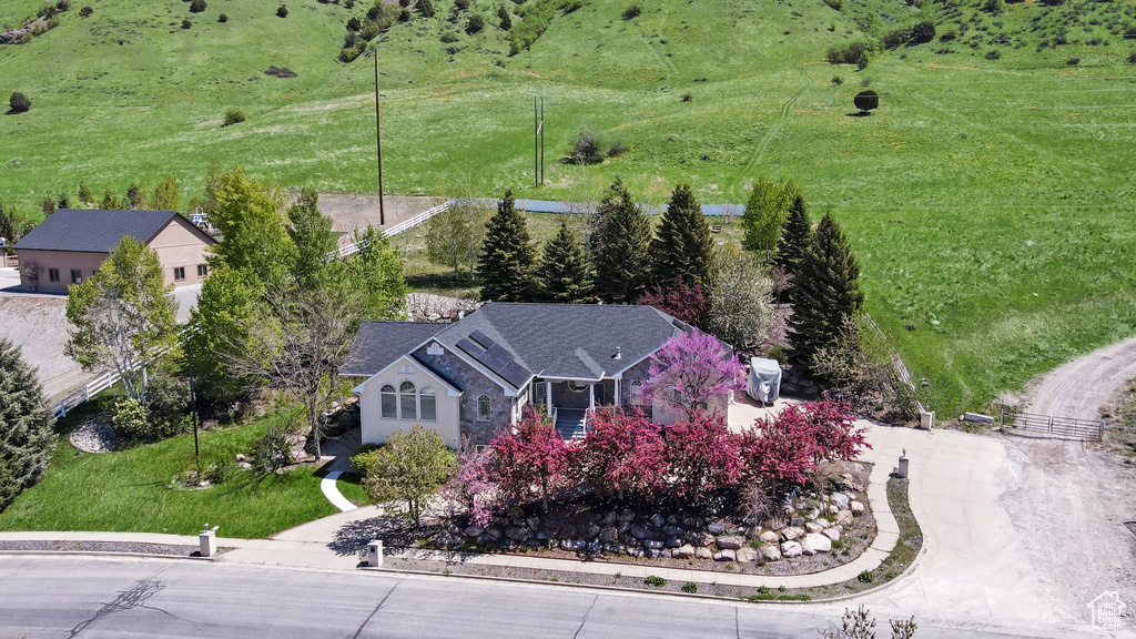 Aerial view with a rural view