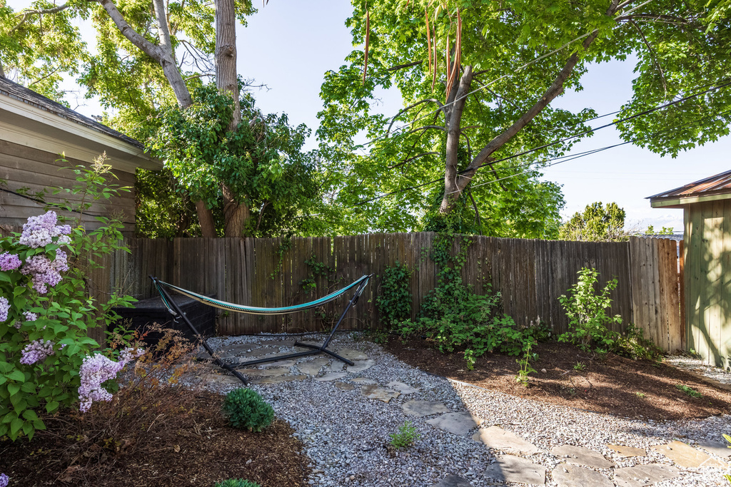 View of fenced yard