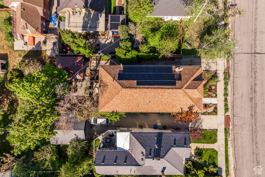 Aerial view of residential area