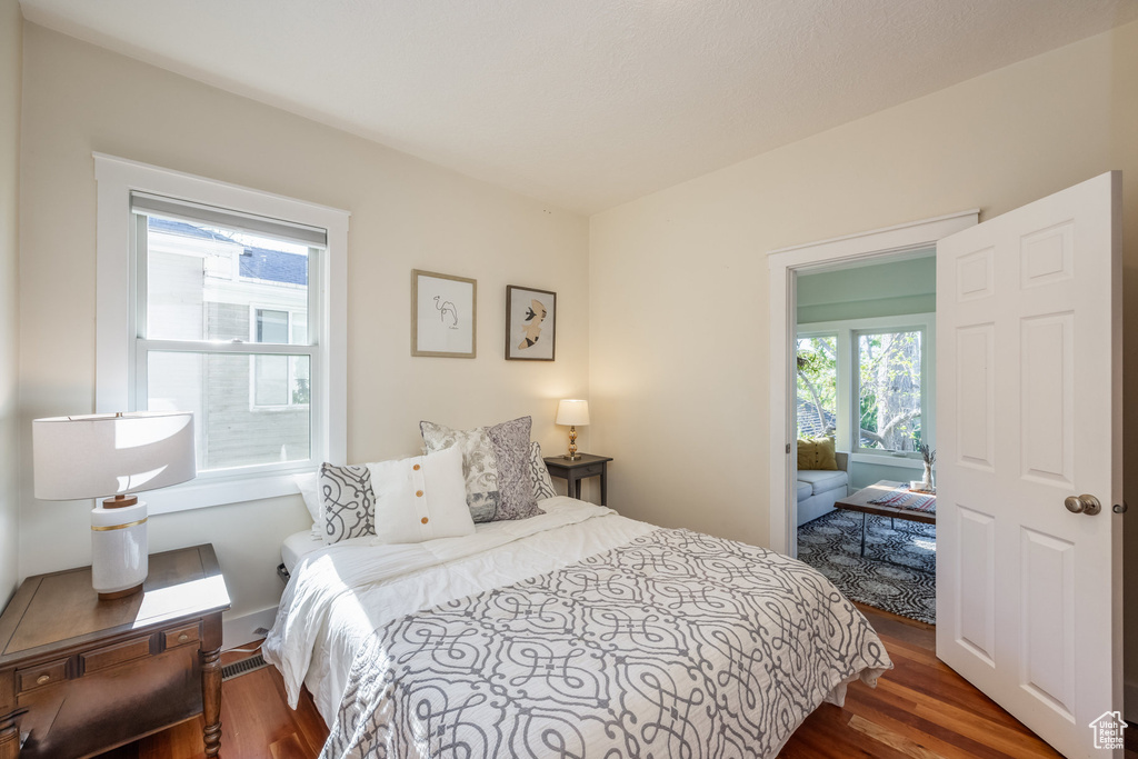 Bedroom featuring wood finished floors
