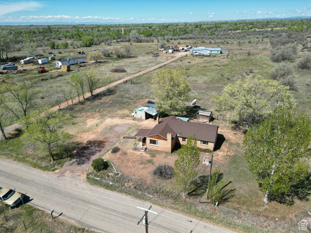 Aerial overview of property's location with rural landscape