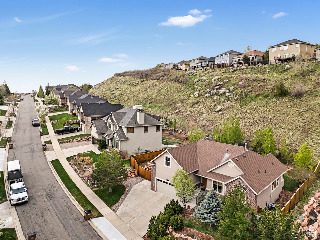 Aerial view of residential area