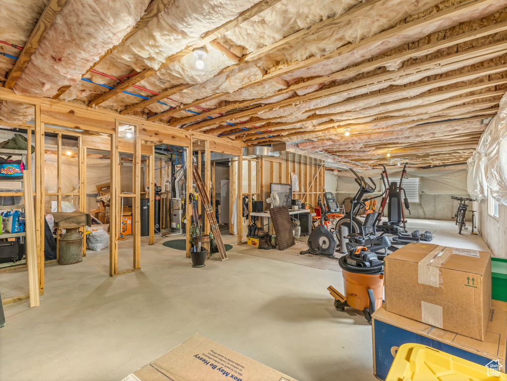 View of unfinished basement