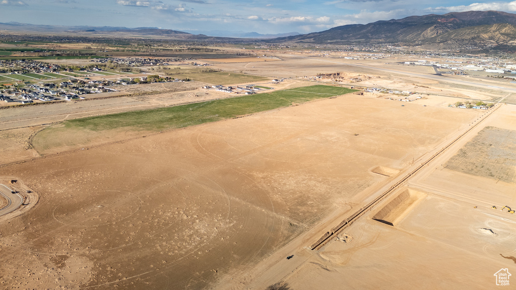 Aerial view of a mountainous background