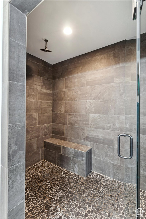 Bathroom with a stall shower