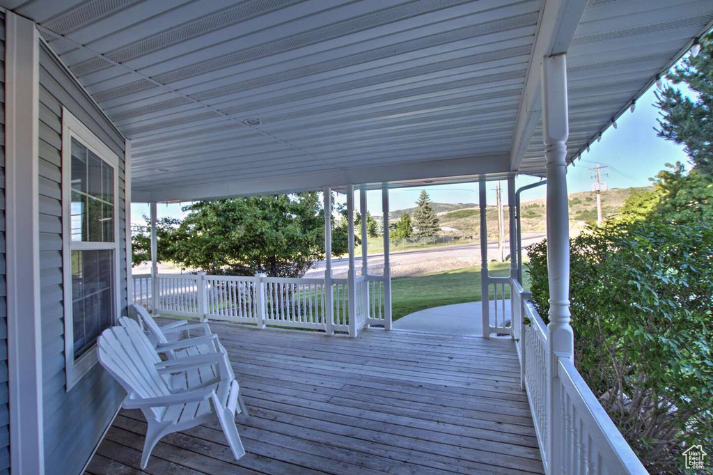 View of wooden deck