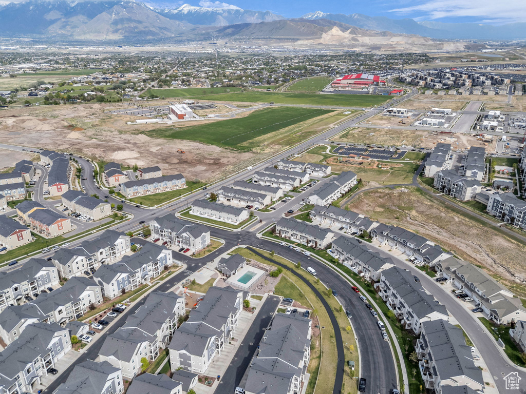 Bird's eye view of a mountain backdrop