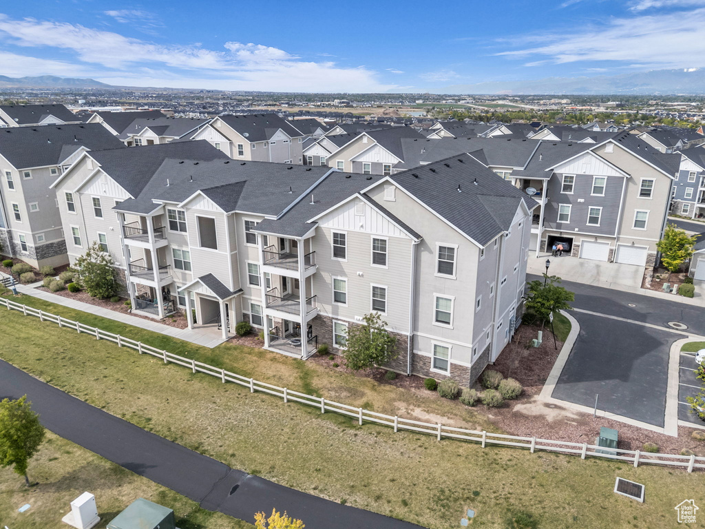 Aerial perspective of suburban area