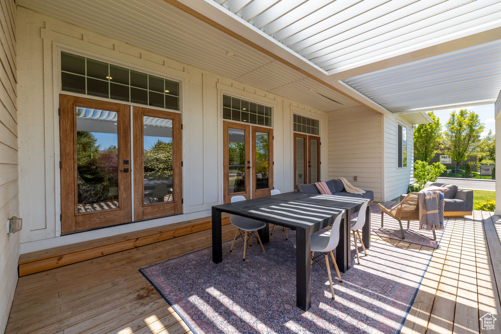 View of patio / terrace featuring french doors