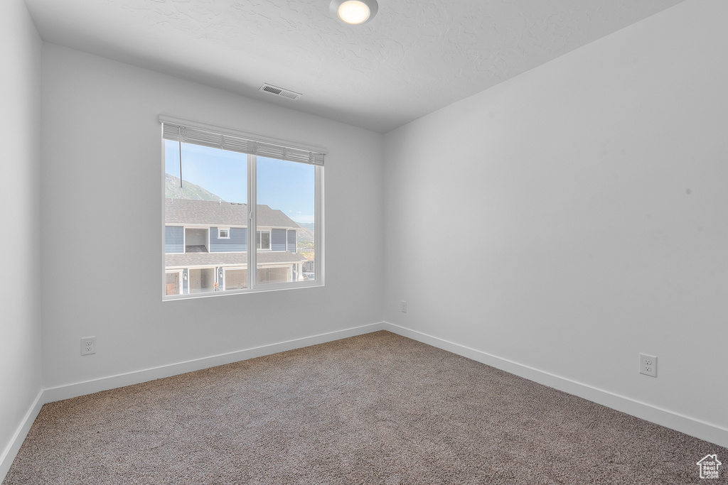Carpeted empty room with baseboards