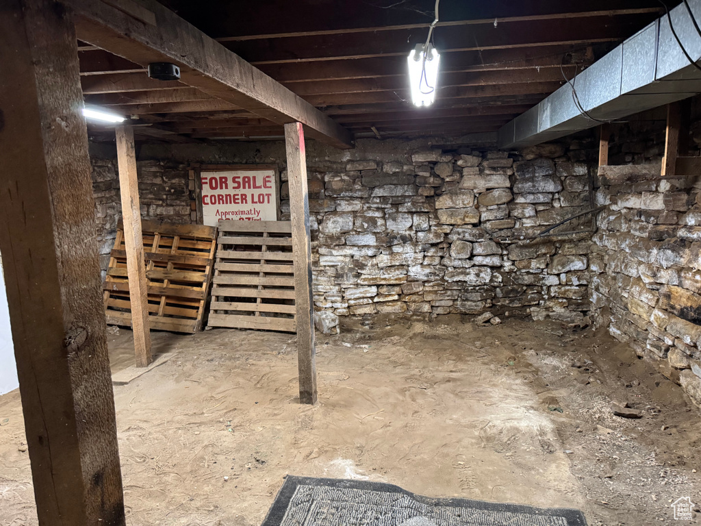View of unfinished basement