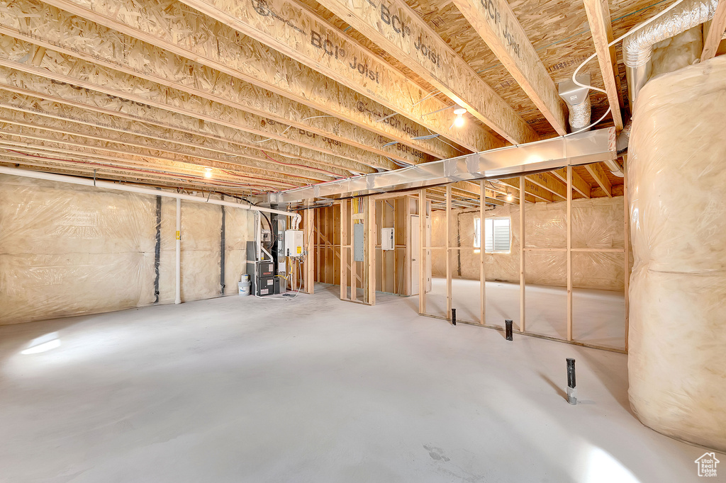 View of unfinished basement