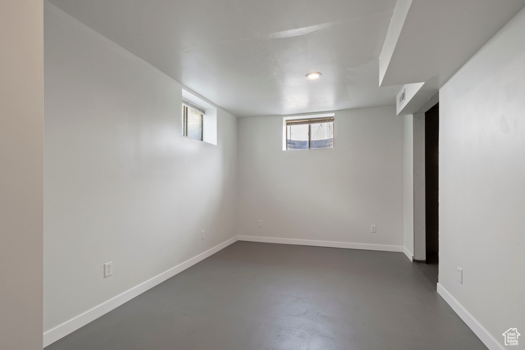Below grade area with baseboards