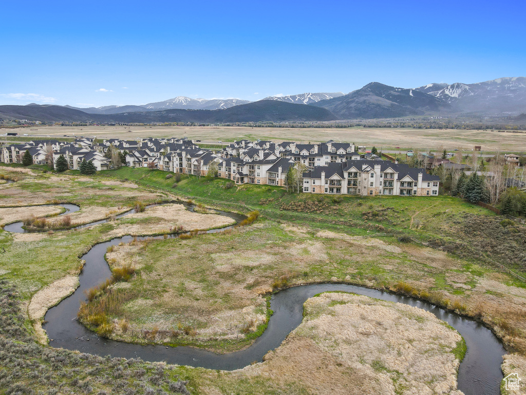 Aerial view with a mountain view and a residential view