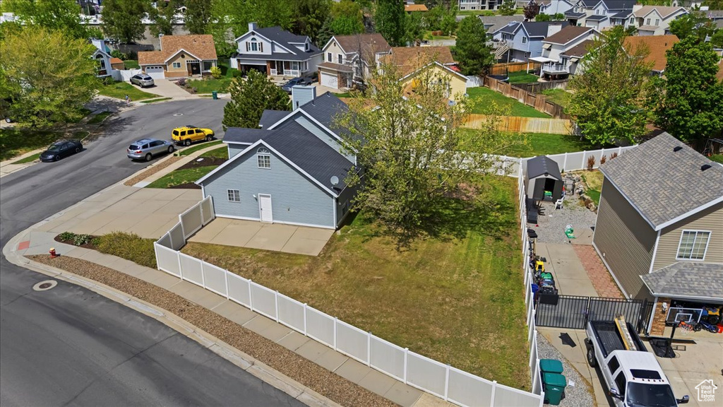 Aerial view of residential area