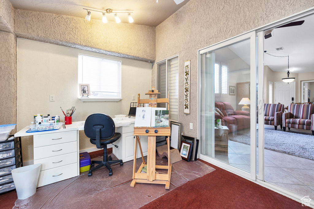 Office with built in desk