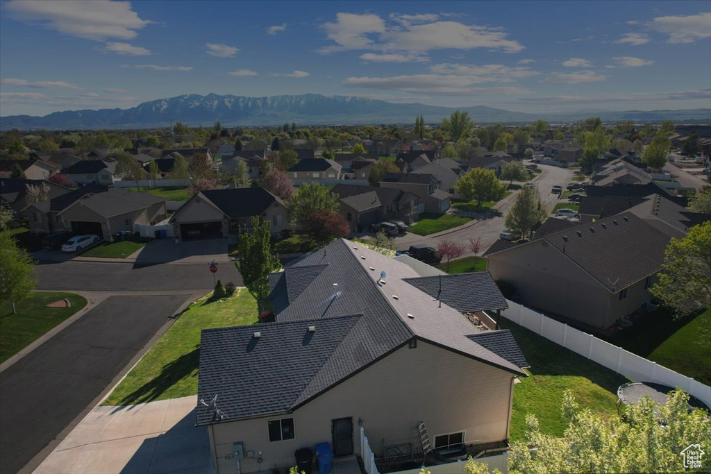 Aerial view with a mountain view and a residential view