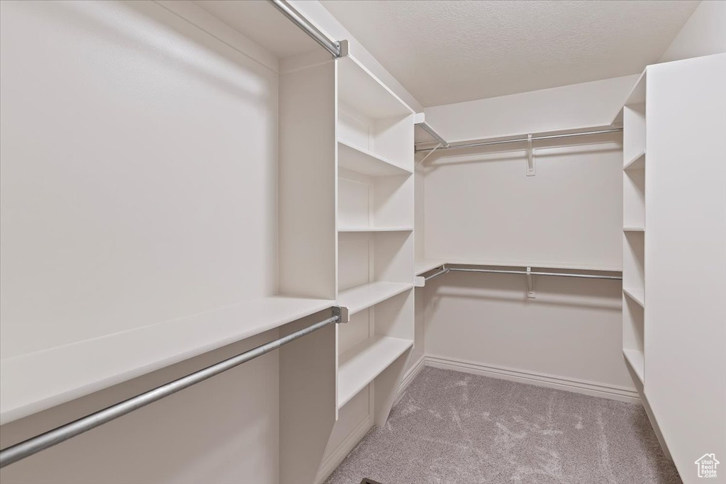 Spacious closet with carpet floors