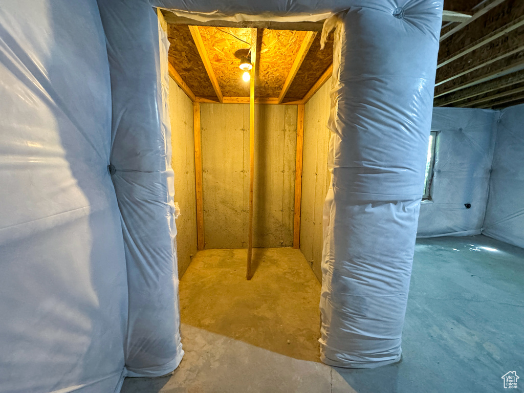 View of unfinished basement