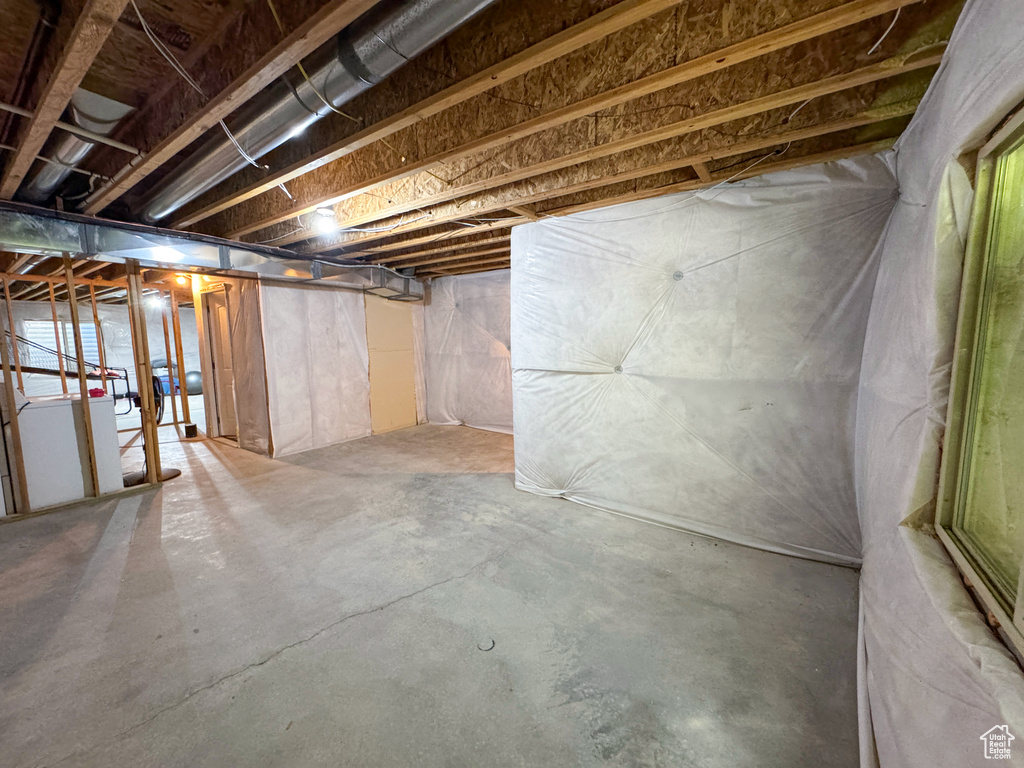 View of unfinished basement