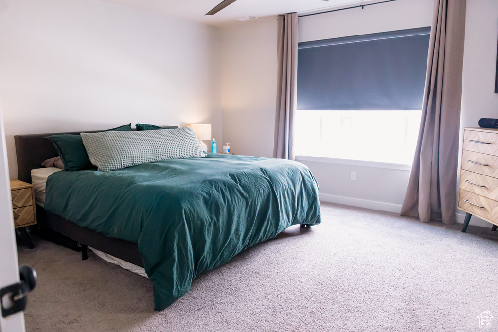 Bedroom featuring carpet floors